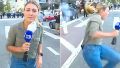 Estados Unidos: el momento en que una periodista recibe un balazo de goma en una protesta contra Trump